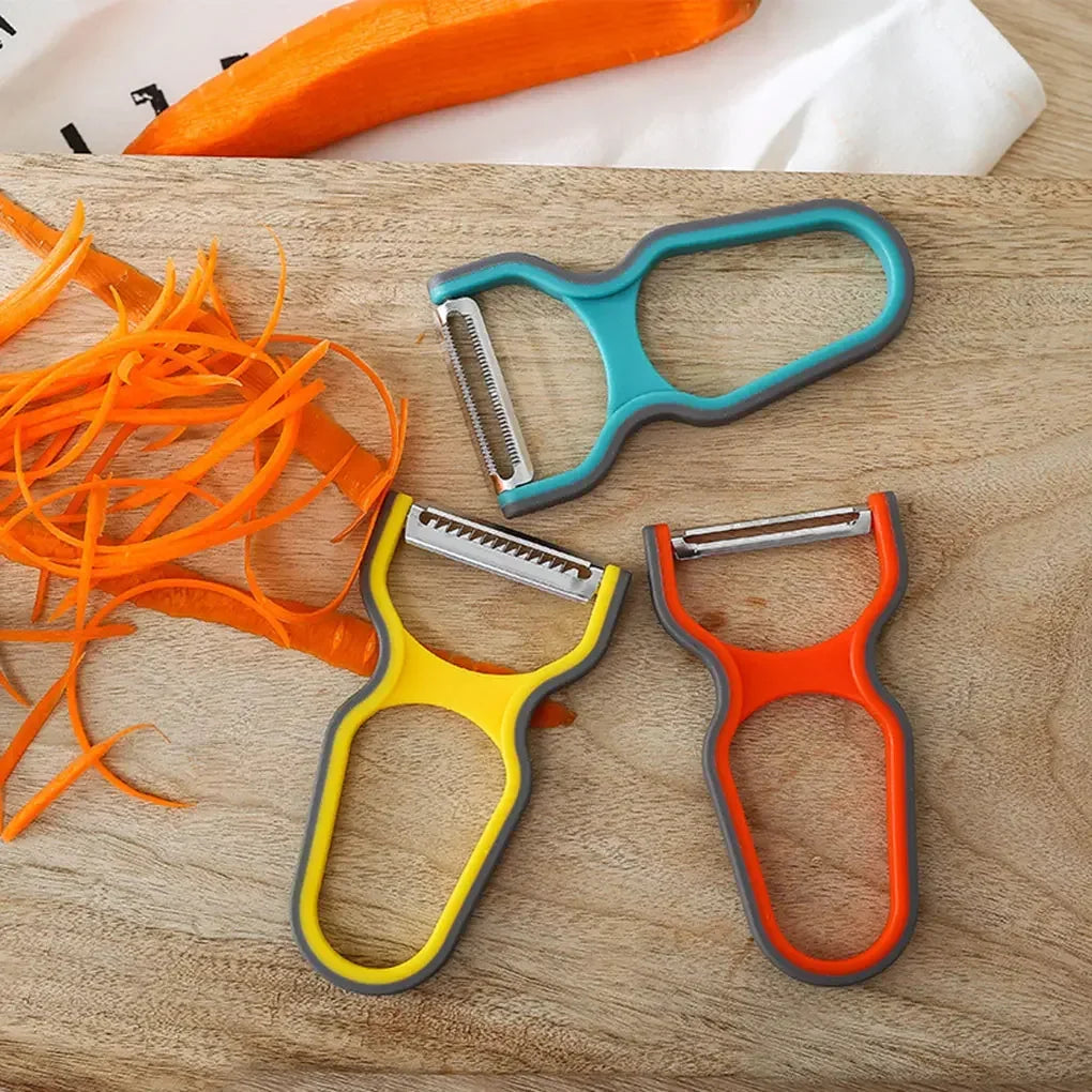 Set Da Tre Pelapatate In Acciaio Inox Con Manico Antiscivolo Per Alimenti E Accessori Da Cucina Colore Casuale