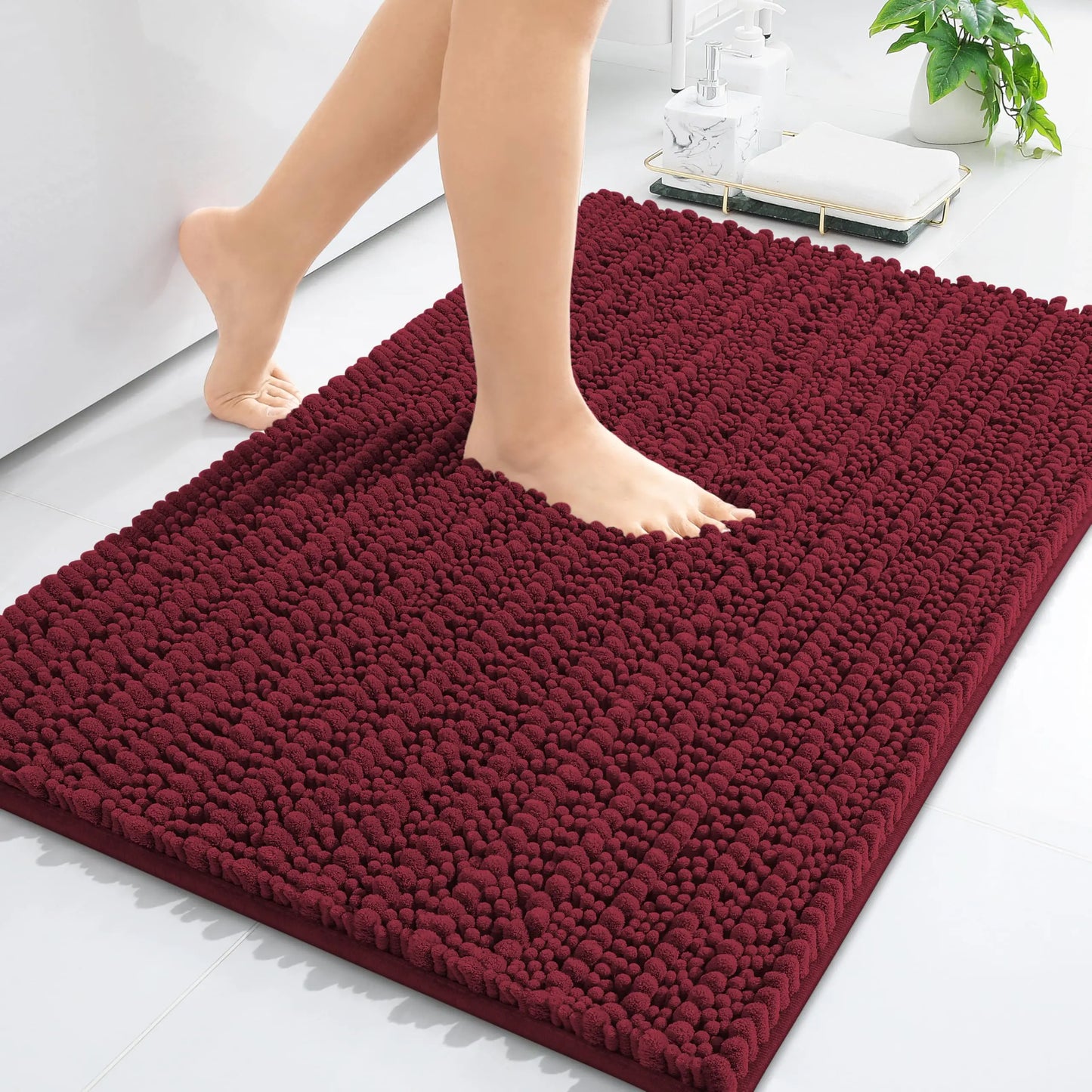 Kitinjoy Tappetino Da Bagno Lusso Assorbente Morbido E Spesso In Peluche Antiscivolo Grande Per Doccia