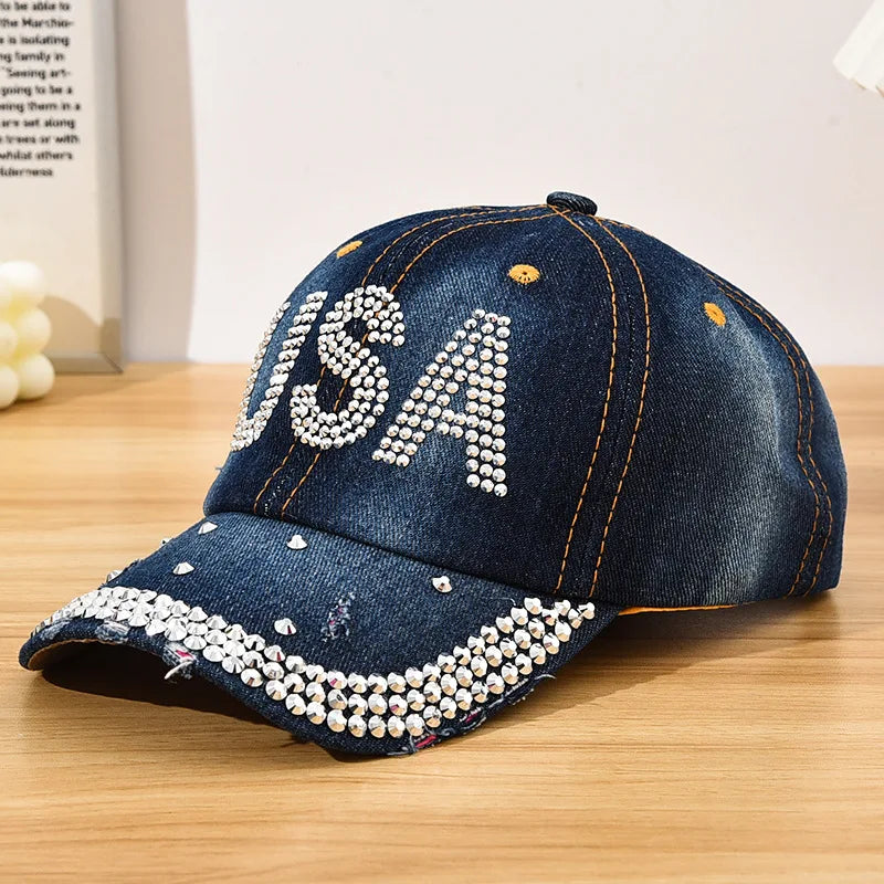 Cappellino Da Baseball Con Diamanti Y2K Motivo Stelle Regolabile Chiusura Posteriore Unisex Design Casual Moda Quotidiana