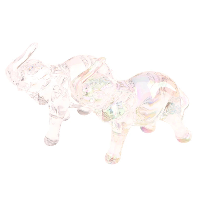 Simpatica statua di elefante di cristallo Mini statua di animale Ornamenti di elefante per bambini Artigianato Ornamenti di cristallo per desktop Soggiorno