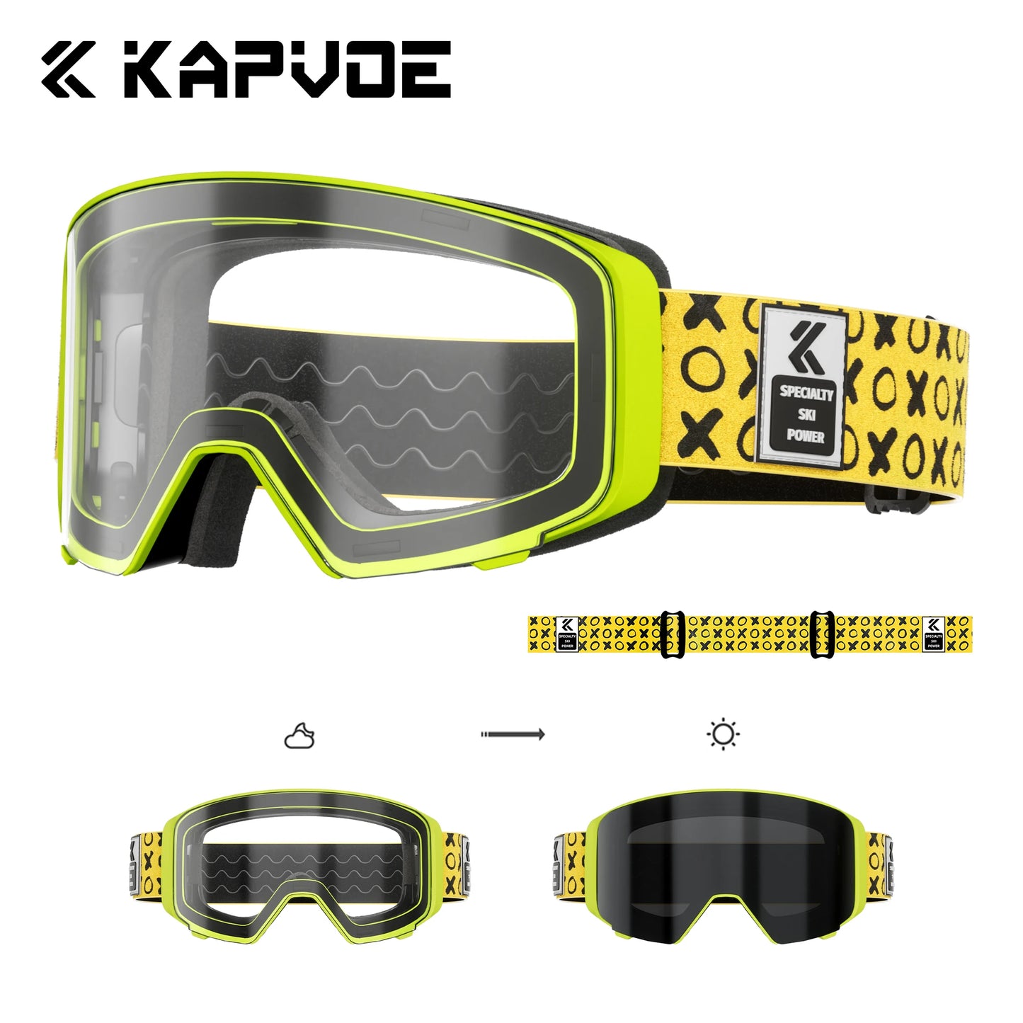 Kapvoe Occhiali Da Neve Magnetici Flip Over Fotocromatici UV400 Antinebbia Uomo Donna TPU Lenti In Policarbonato