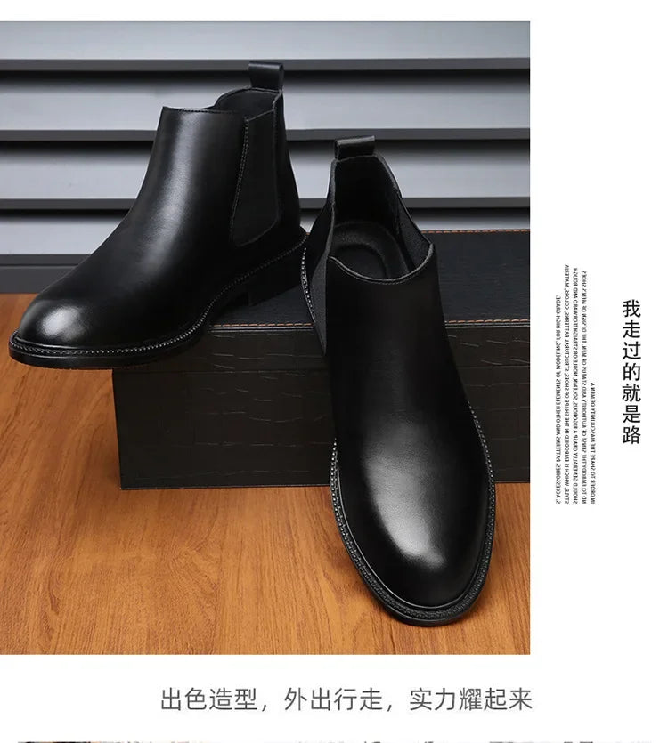 Stivaletti Chelsea In Pelle Da Uomo Di Lusso Fatti A Mano Slip On Per Abito Formale E Casual