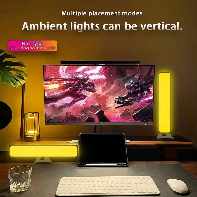 Luce Atmosfera Intelligente Tuya Controllo Remoto App RGB Lampada Da Tavolo Per Computer TV Gioco Musica Ritmo Decorativa