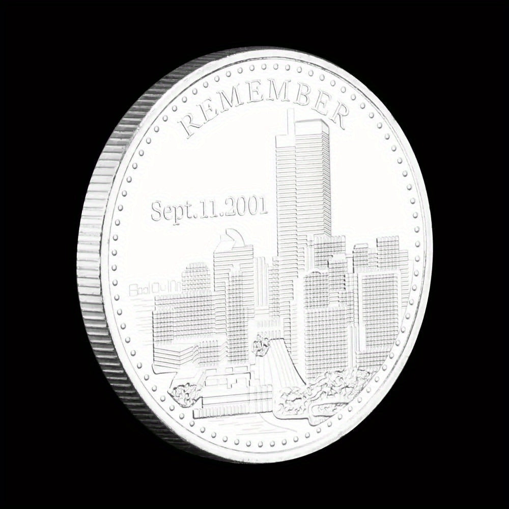 Moneta Ricordo 9.11 2001 Placcata Oro Modello Aquila Commemorativa Da Collezione Souvenir