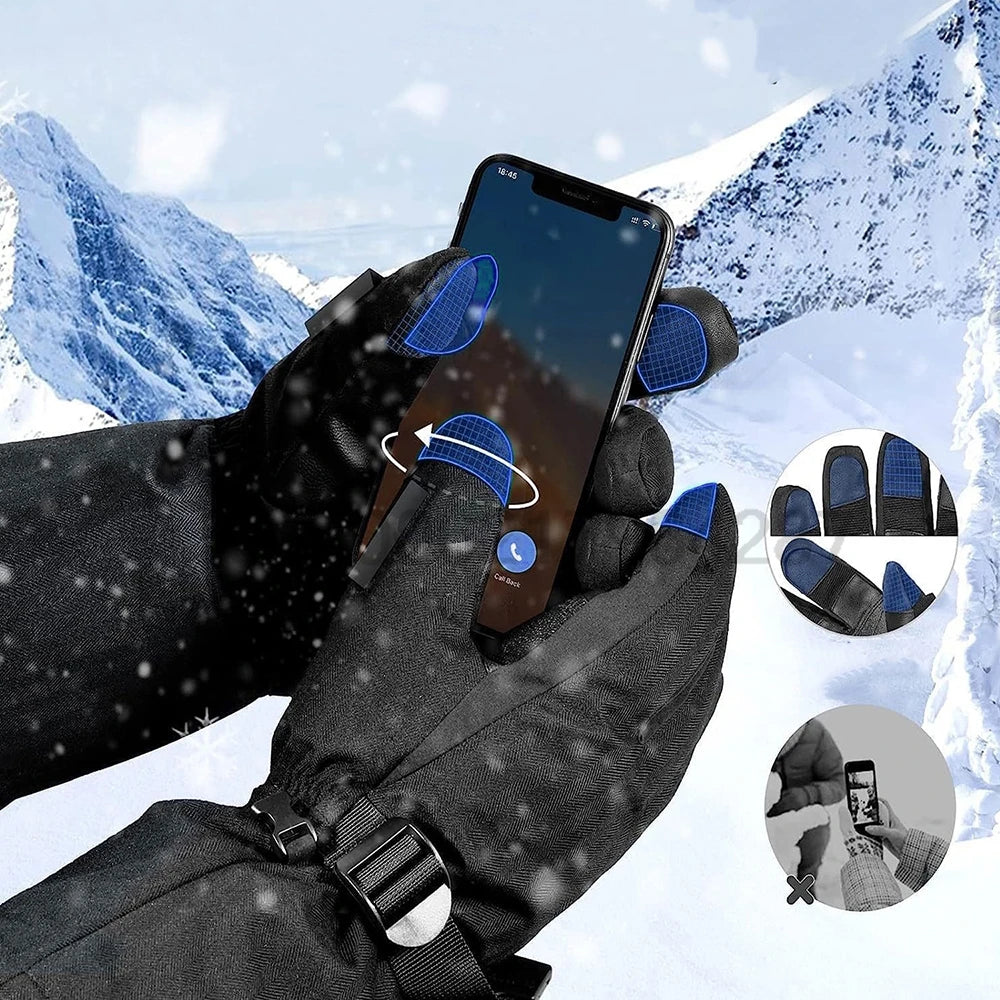 Guanti Riscaldati Da Sci Con Custodia Per Batteria Antiscivolo Impermeabili Touchscreen Per Moto E Attività All Aperto