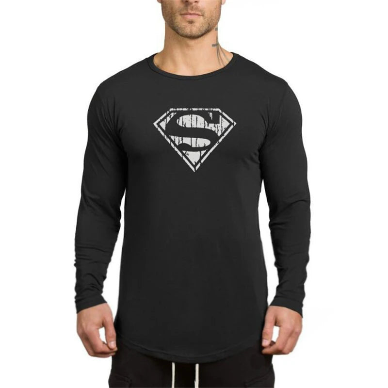 Maglietta Sportiva a Maniche Lunghe Uomo Traspirante per Allenamento Palestra Fitness Bodybuilding Moda Casual Solida