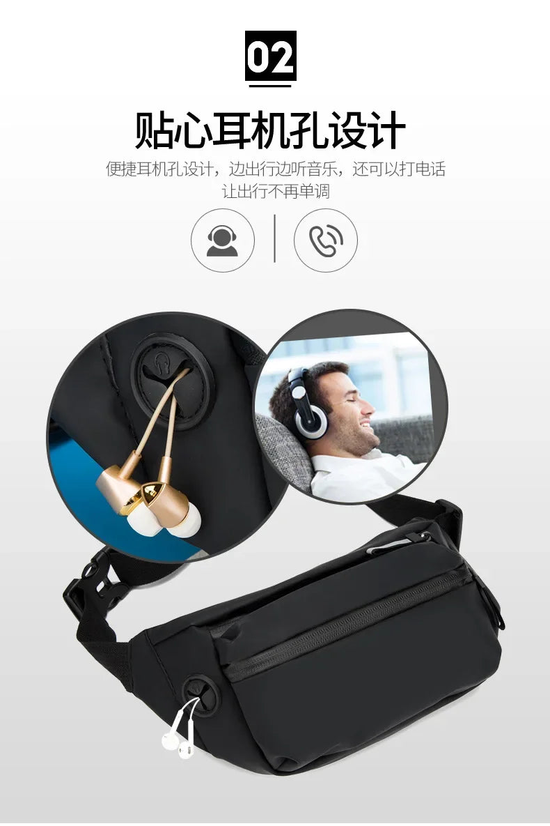 Borsa Da Cintura Impermeabile Uomo Marsupio Sportivo Con Cintura E Tracolla Per Viaggio E Attività All Aperto