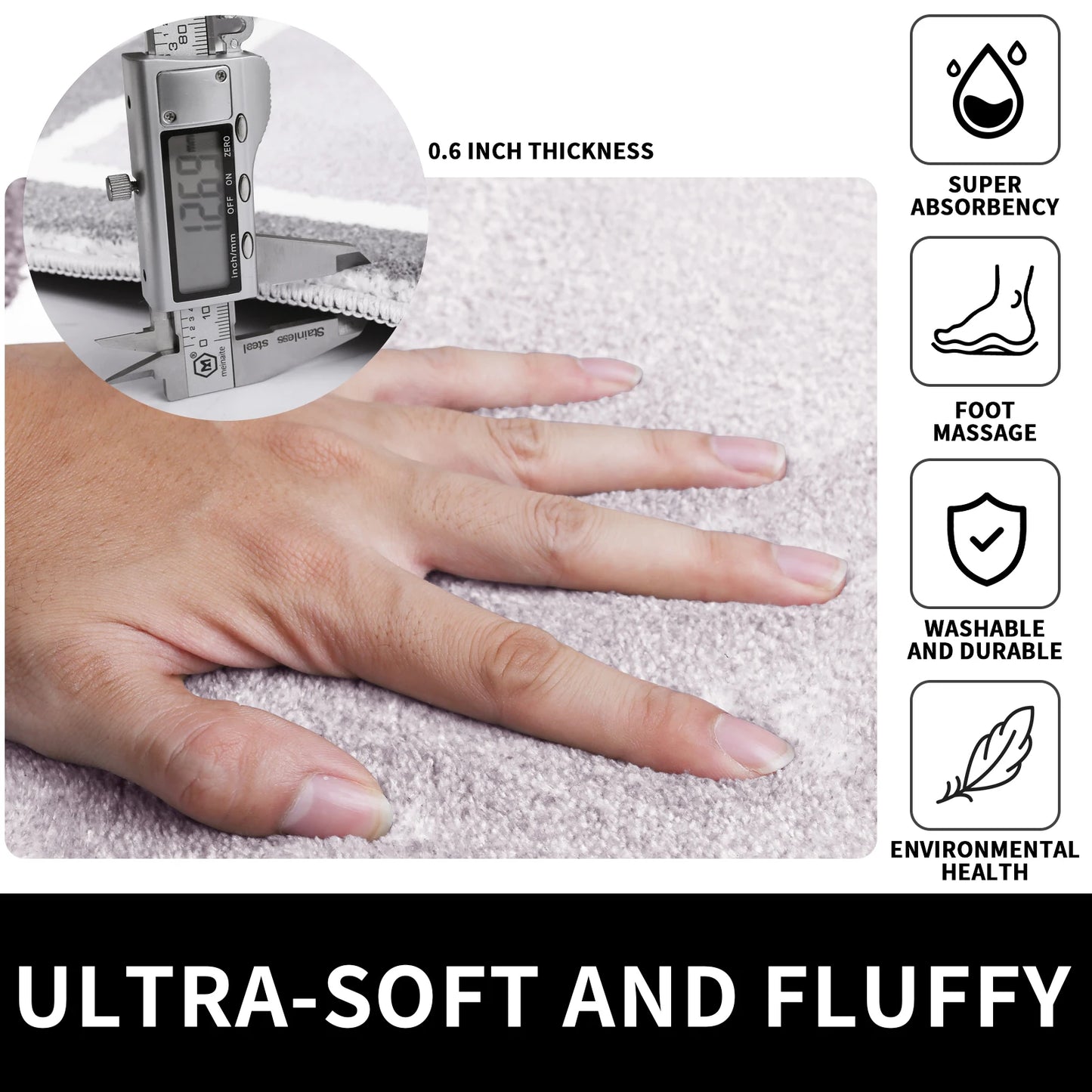 Tappetini Da Bagno In Microfibra Antiscivolo Morbidi E Assorbenti Lavabili In Lavatrice Con Asciugatura Rapida Set