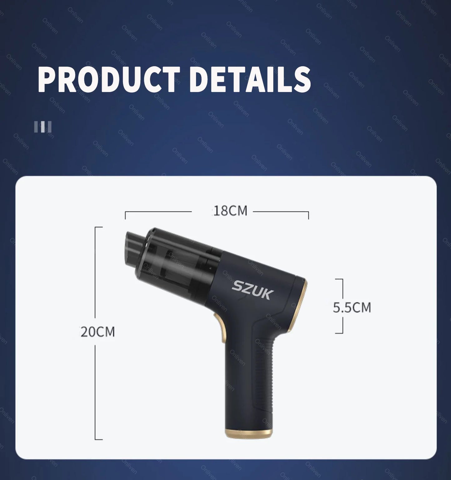 Szuk 98000PA Mini Aspirapolvere Per Auto Potente Pulizia Forte Aspirazione Palmare Wireless Portatile