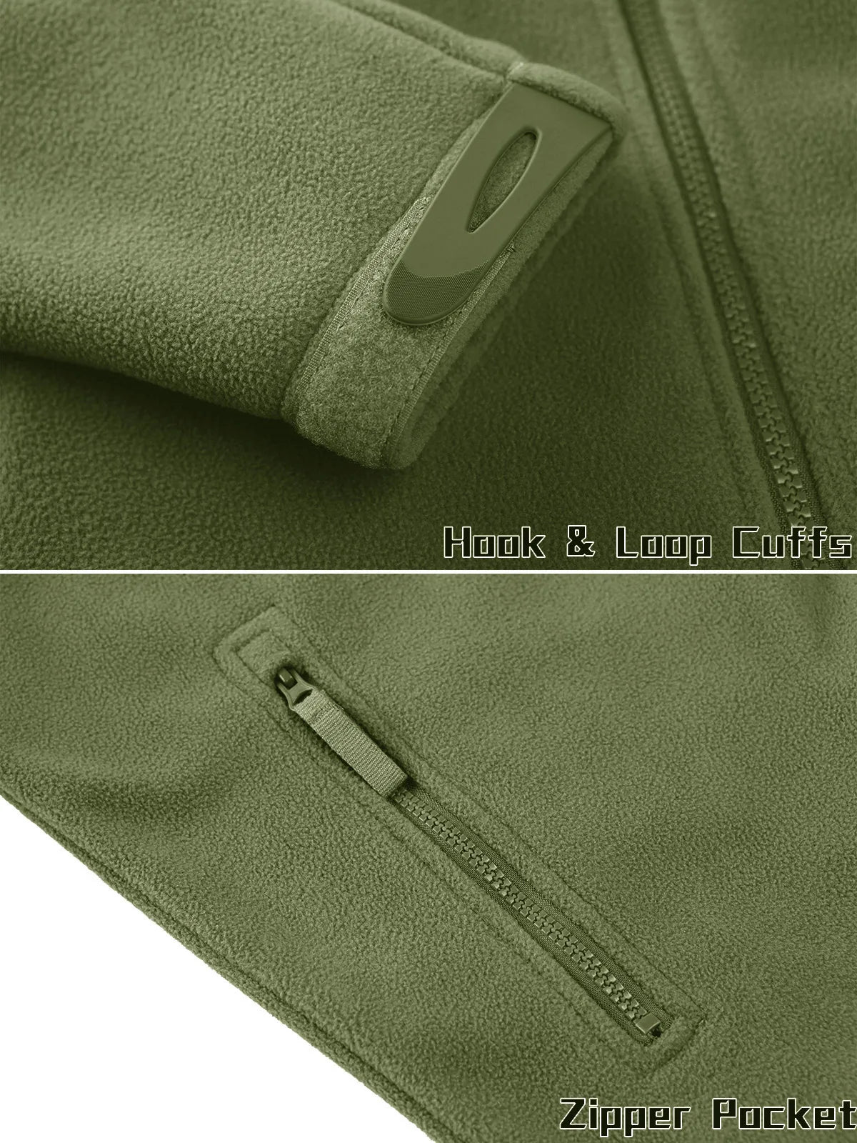 Tacvasen Giacca In Pile Full Zip Verde Da Uomo Con Tasche Con Cerniera Termica Per Lavoro E Escursionismo Outwear