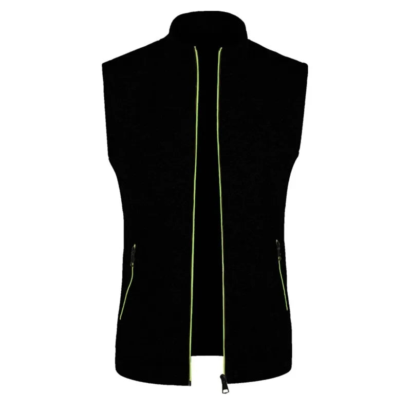 Gilet Senza Maniche Con Cerniera Da Uomo Autunno Traspirante Esterno Streetwear Dolcevita