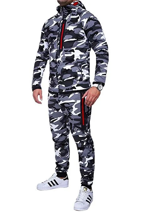 Set Abbigliamento Sportivo Da Uomo Due Pezzi Felpa Con Cappuccio Tattico Militare Pantaloni Traspirante Caldo Jogging