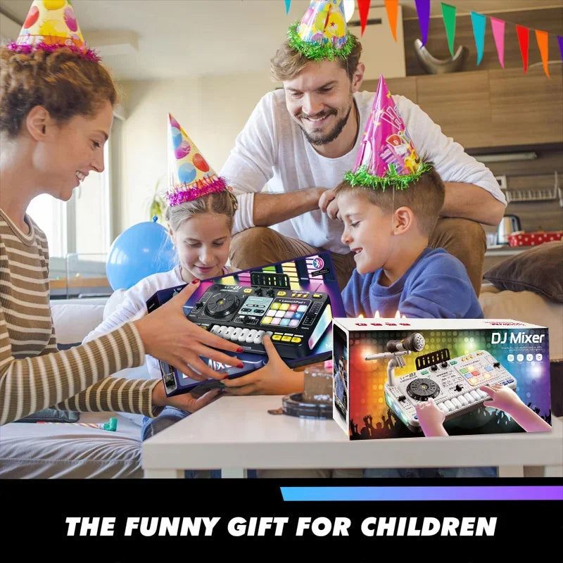 Simulazione per Bambini Mixer DJ Controller Giocattolo Tastiera Elettronica Apprendimento Regalo