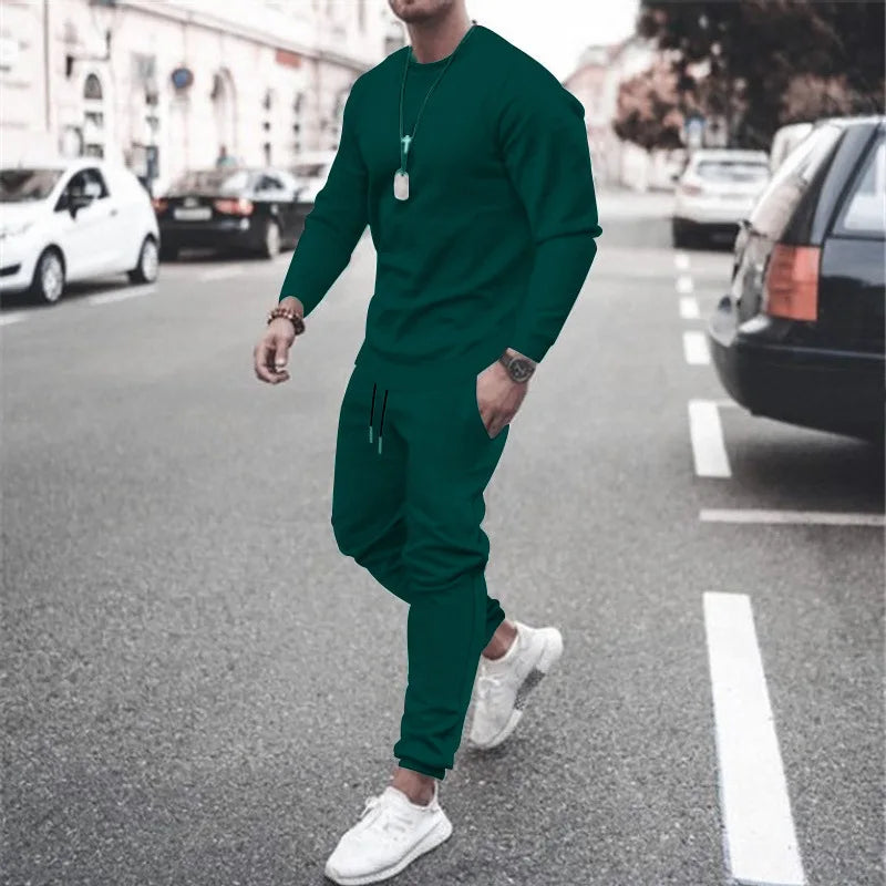 Set Da Uomo Due Pezzi Felpa E Pantaloni Jogger Per Corsa Allenamento Autunno Inverno 2025