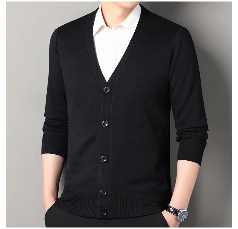 Cardigan In Pile Da Uomo Morbido E Caldo Lavorazione A Maglia Robusta Per Autunno Inverno Comfort Totale