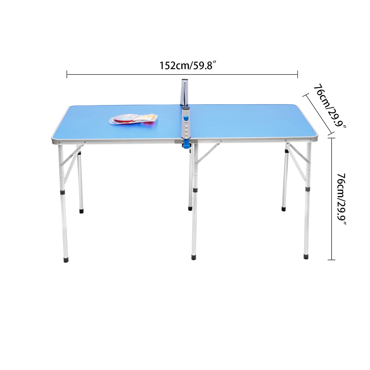 Tavolo Da Ping Pong Pieghevole Con Rete Set 2 Racchette 3 Palline 6 Staffe Interni In MDF Multifunzionale