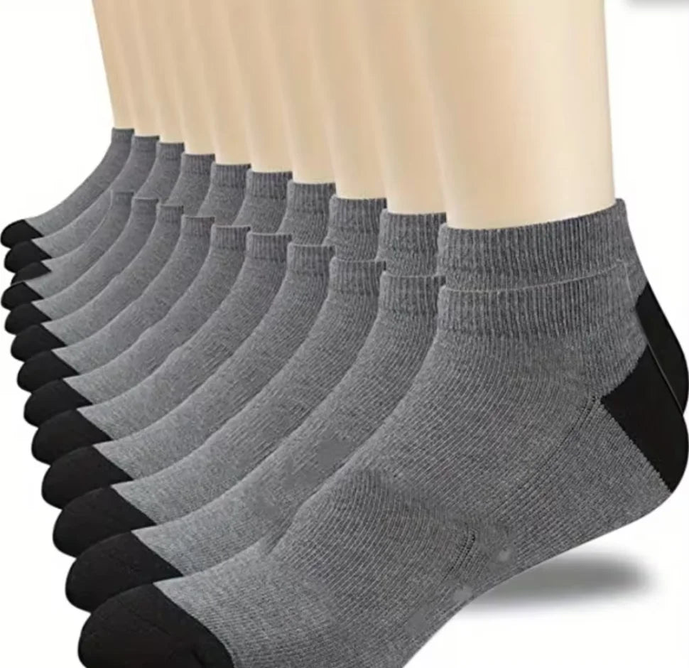 Calze Sportive Uomo in Cotone Bamboo Traspiranti Regolano Umidità per Comfort Tutto il Giorno Autunno Inverno 10 Paia