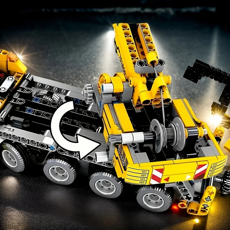 Set Di Blocchi Da Costruzione Con Gru Telescopica Gialla Modello Educativo Assemblato Decorazione Casa E Regalo Adulti