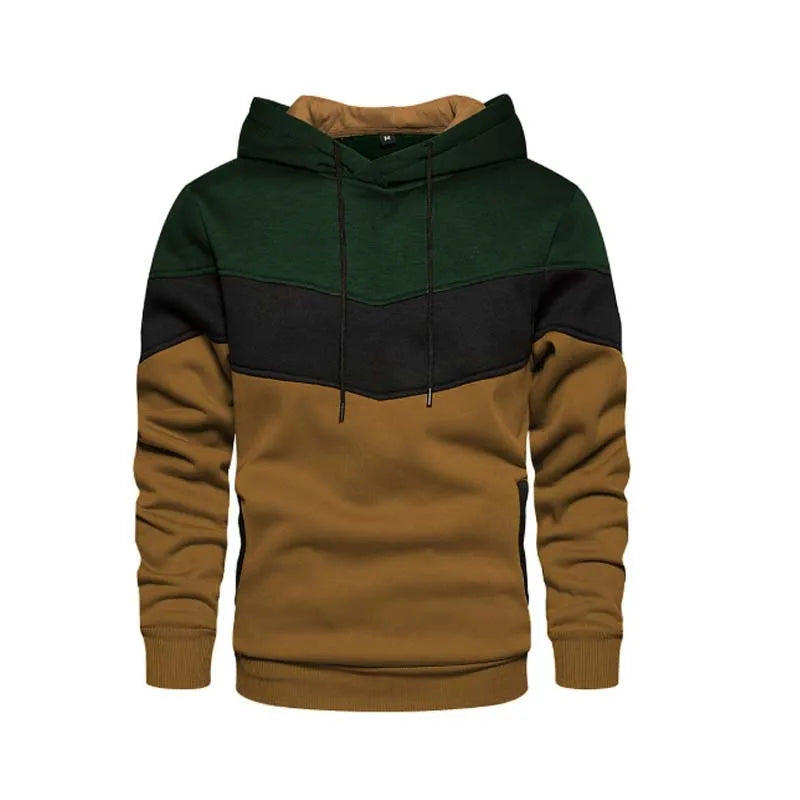 Felpa Con Cappuccio Patchwork Uomo Termica In Pile Autunno Inverno Abbigliamento Sportivo Casual Esterno Moda Di Strada