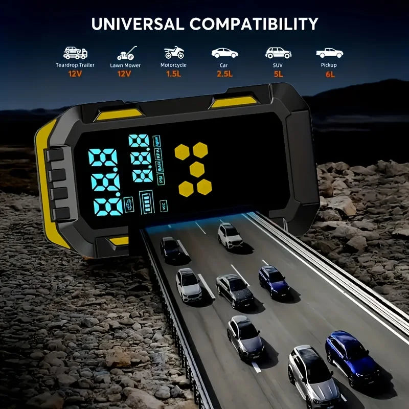 Compressore Aria Per Pneumatici E Avviamento Emergenza Auto 2 In 1 Da 12 V 150 PSI Con Porta USB Per Telefoni