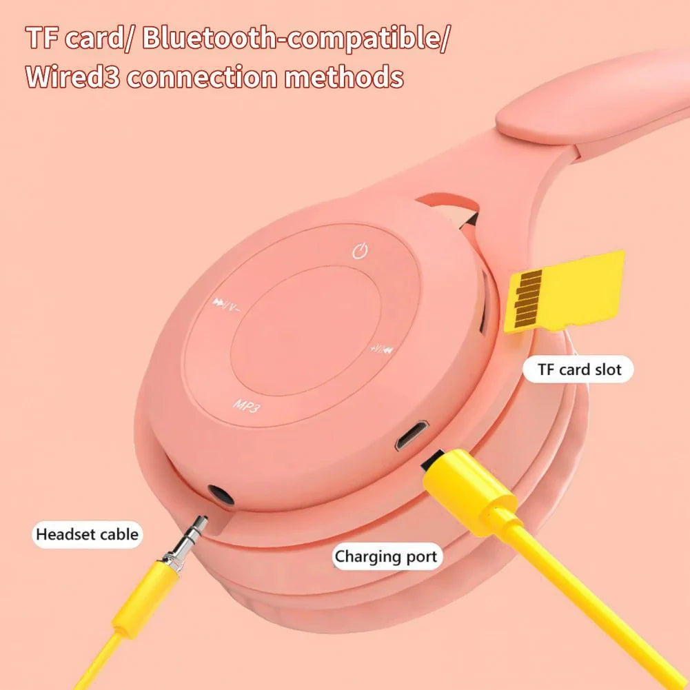 Cuffie Bluetooth Senza Fili Da Gaming Con Microfono Fascia Stereo Macaron Per Tablet E Smartphone
