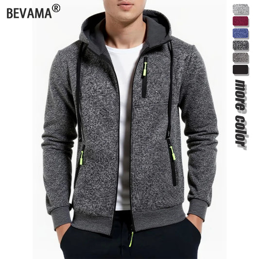 Felpe Con Cappuccio Da Uomo Autunnali Giacca Con Cerniera Maniche Lunghe Tinta Unita Sportivo Da Esterno Slim Fit