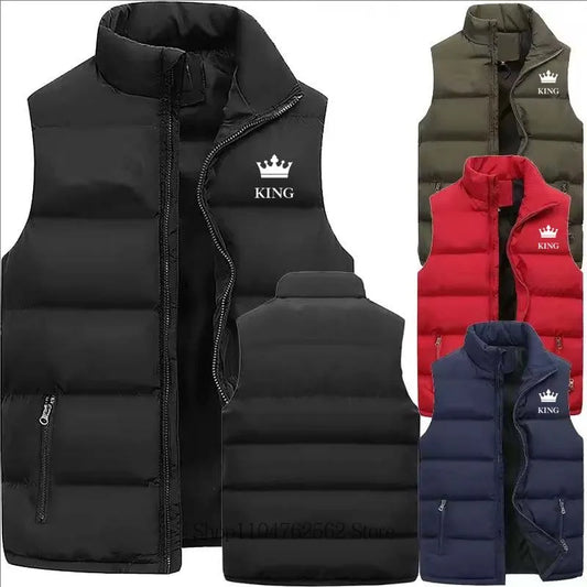 Gilet senza maniche da uomo casual classico moda colletto alla coreana mantiene caldo gilet con cerniera cappotto per abbigliamento sportivo da strada all'aperto