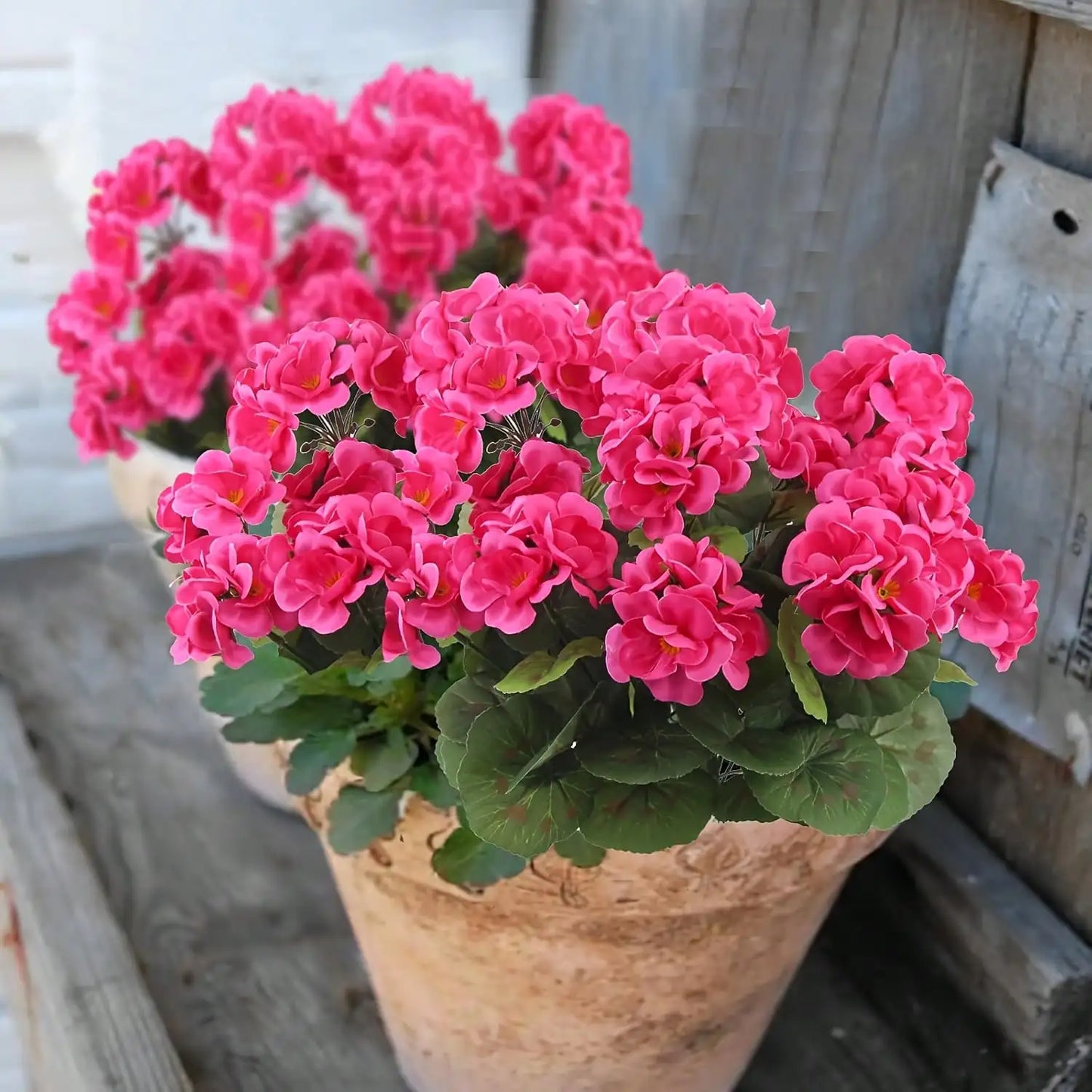 1 2 4 Pezzi Fiori Artificiali Realistici Con Fogliame Verde Per Esterni Portico Patio Finestra Fioriera Sospesa