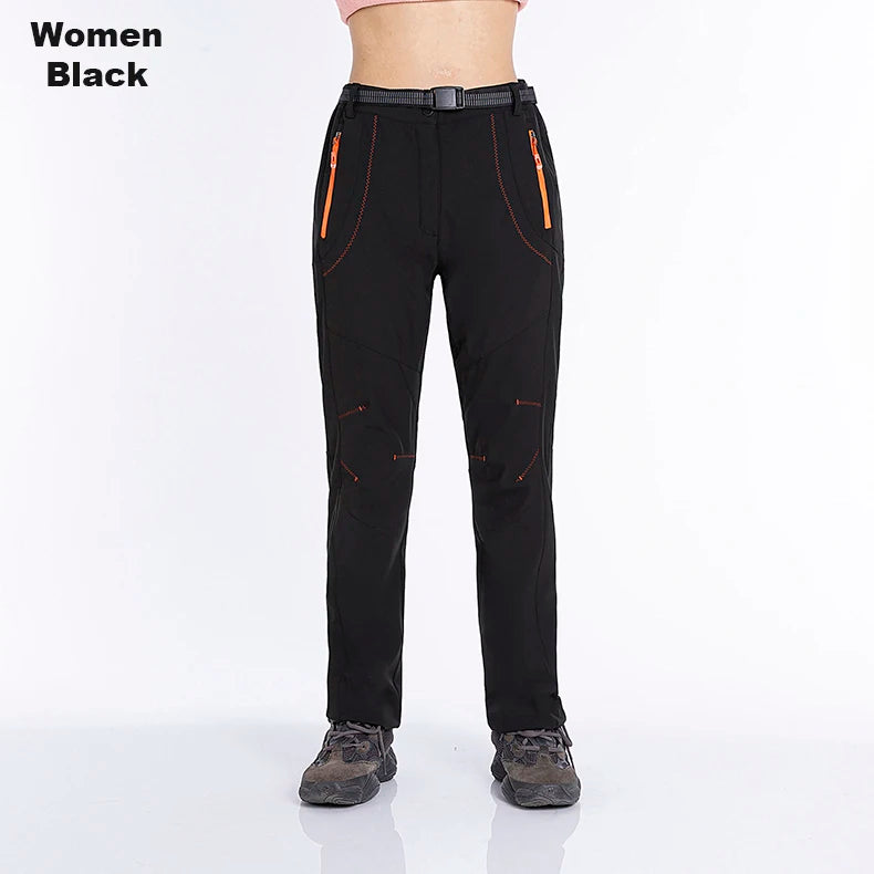 Pantaloni In Pile Invernali Da Donna Per Trekking Impermeabili Caldi Softshell All Aperto Antipioggia Antivento