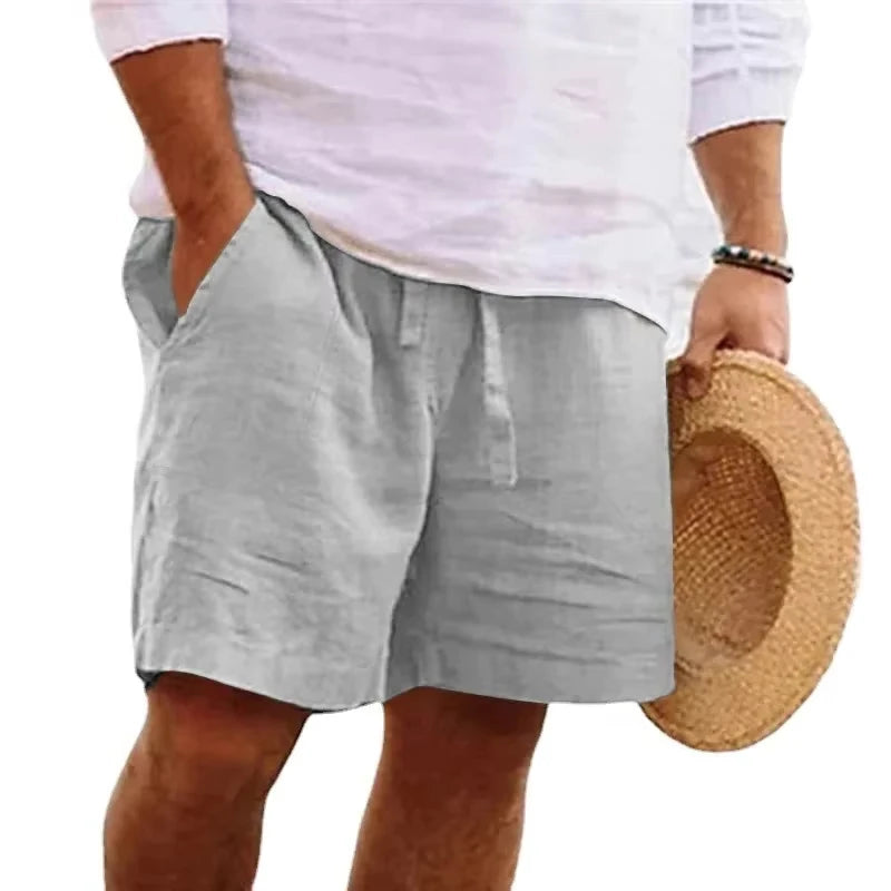 Nuovi Pantaloni Corti Estivi Leggeri Da Uomo In Cotone Tinta Unita Per Spiaggia Outdoor Traspiranti
