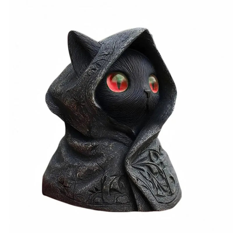 Figurina Di Gatto Fatta A Mano Nero Per Decorazioni Halloween In Resina Regalo Per Amanti Dei Gatti Da Tavolo
