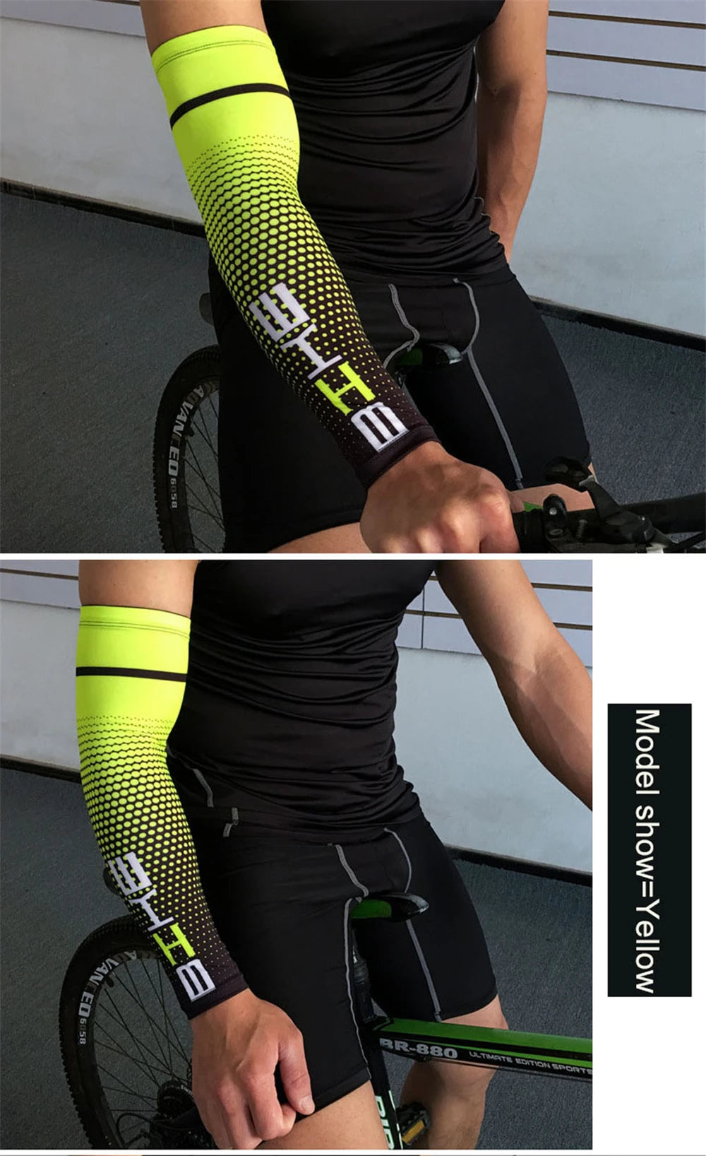 Maniche Braccia Ciclismo Unisex Rinfrescanti Protezione UV Solare Elastiche Per Corsa