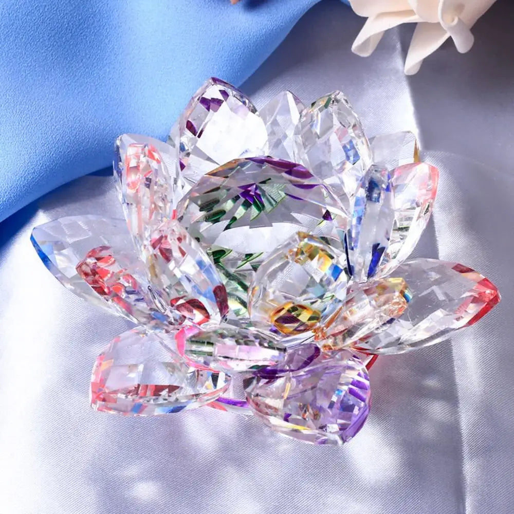 Regali Souvenir Fermacarte Vetro Artigianale Miniatura Fiore Di Loto Decorazione Figurina Cristallo
