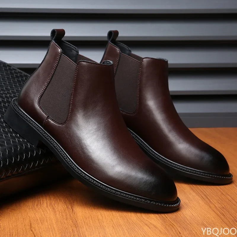 Stivaletti Chelsea In Pelle Da Uomo Di Lusso Fatti A Mano Slip On Per Abito Formale E Casual