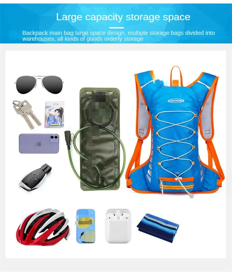 Zaino Da Ciclismo Impermeabile 12L Per Bici Da Strada MTB Idratazione Per Escursionismo All Aperto