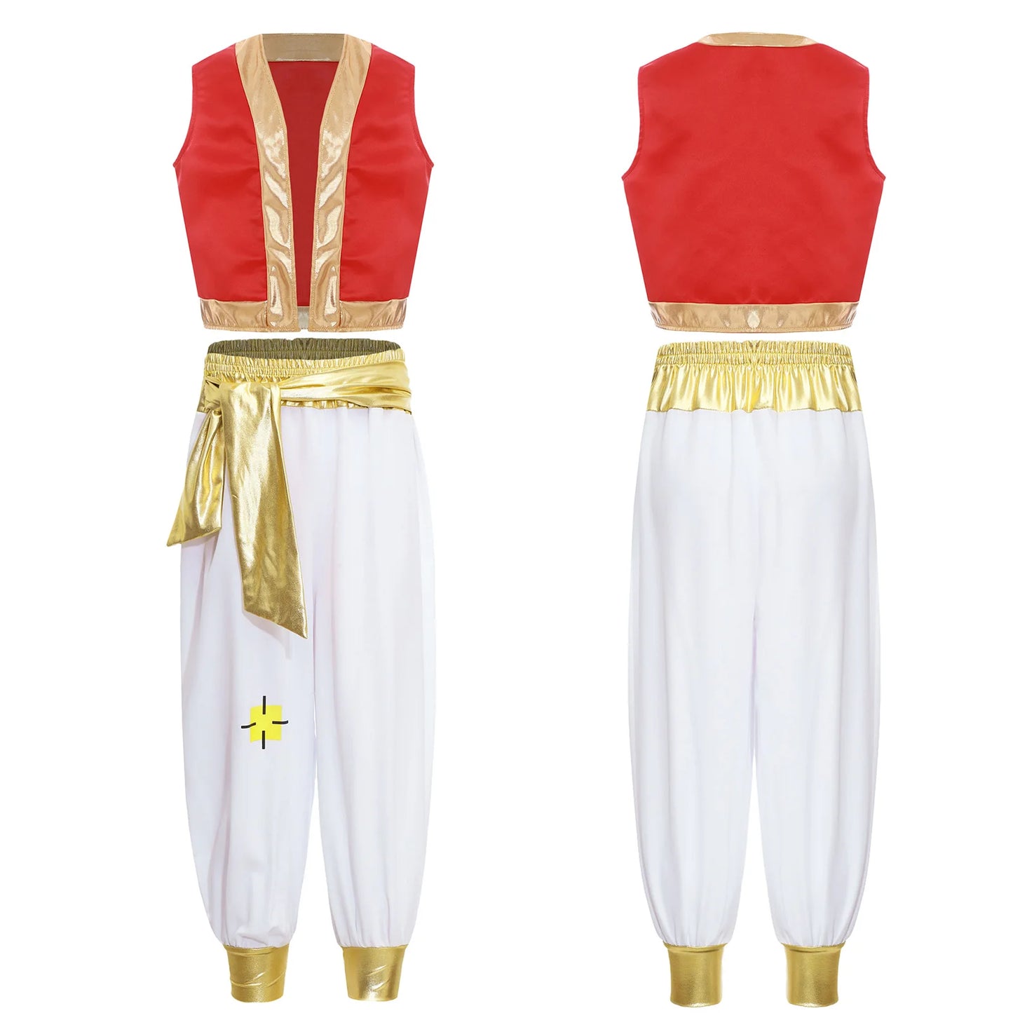 Costume Da Principe Arabo Per Ragazzi Cosplay Con Gilet E Pantaloni Harem Completo Per Halloween Carnevale Teatrali
