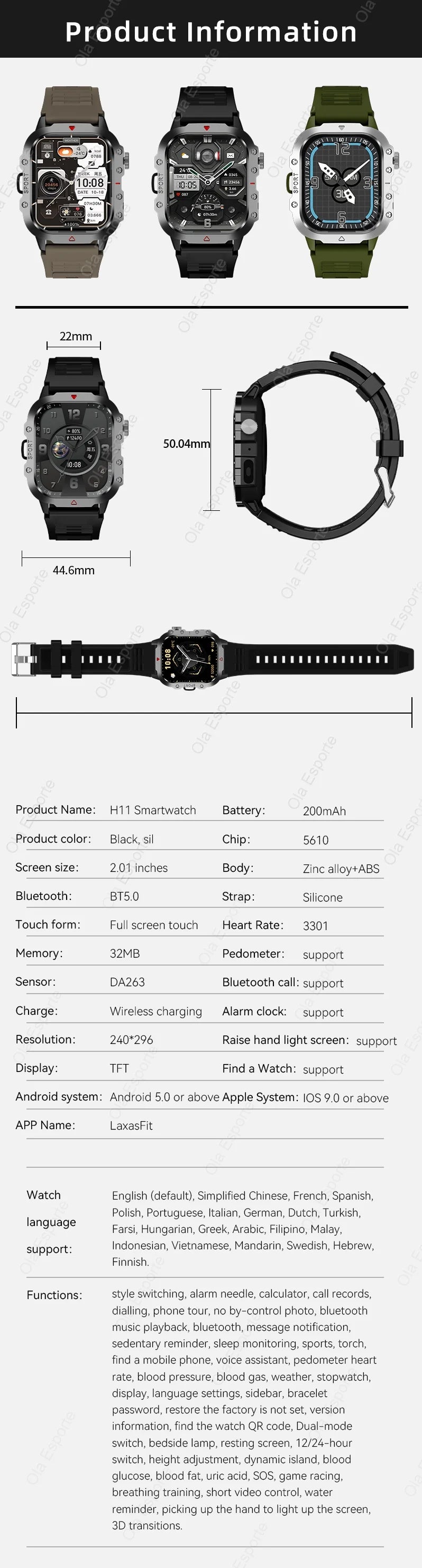 Smartwatch Militare Per Uomo 2026 IP67 3ATM GPS Bluetooth Salute Pressione Sanguigna Chiamate