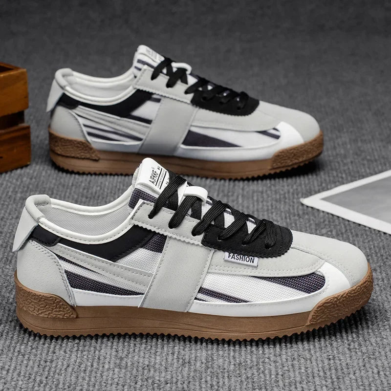 Scarpe Casual Uomo Traspiranti In Tela Versione Aggiornata Primavera Estate Punta Tonda Fodera In Poliestere