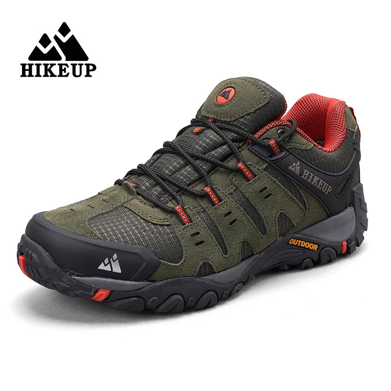 HIKEUP Scarpe Da Trekking Da Uomo In Pelle Scamosciata Impermeabili Traspiranti Esterno Resistente All Usura