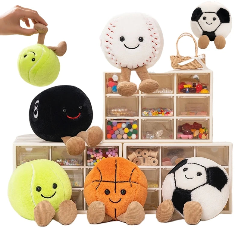 Peluche GDzaccly Sportivi Adorabili Palline Morbide Cuscino Regalo Di Natale Per Ragazzi Basket Calcio Tennis Biliardo