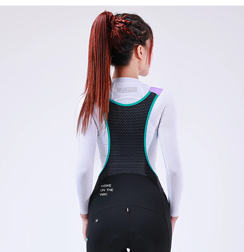Pantaloni Con Bretelle Da Ciclismo Per Donna In Pile Invernali Con Imbottitura 3D Professionali Per Bici Da Strada