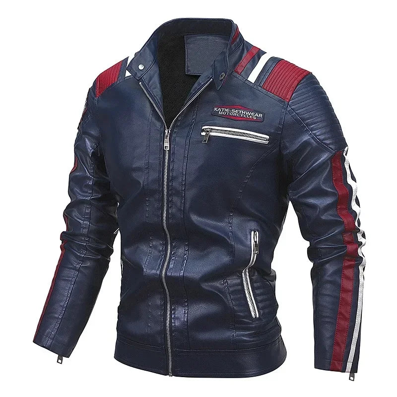 Giacca Da Motociclista In Pelle Da Uomo Bomber Con Colletto In Piedi Giacche Da Moto Per Uomo PU Di