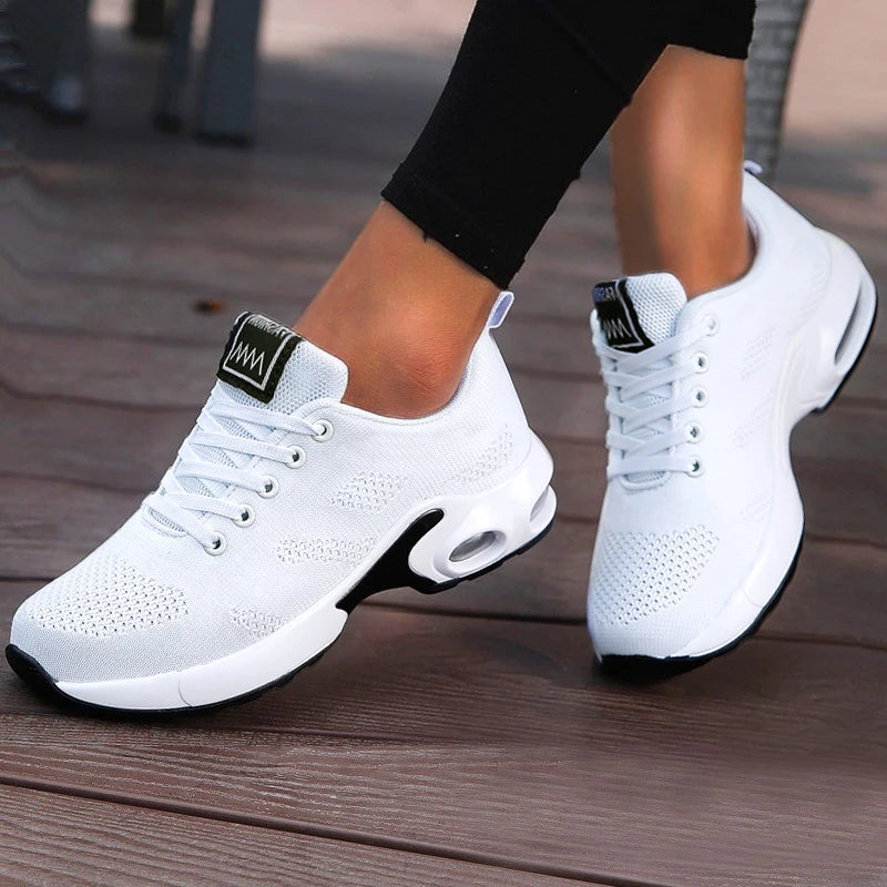 Scarpe da Ginnastica con Plateau da Donna Traspiranti in Mesh Per Corsa Tennis Estive Robuste 2024