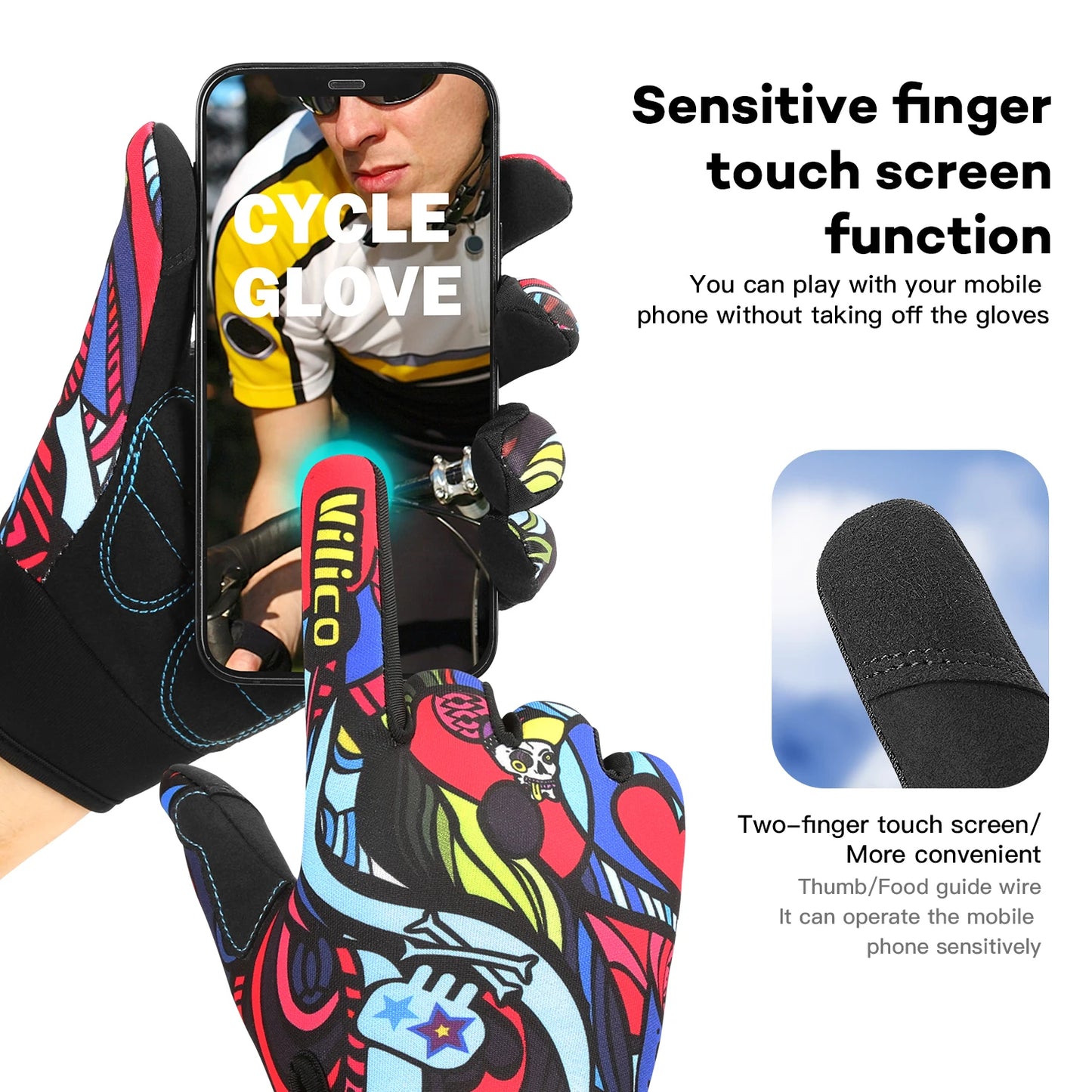 Guanti Da Equitazione E MTB Antiscivolo Con Touch Screen Resistente All Usura Unisex Regalo Halloween