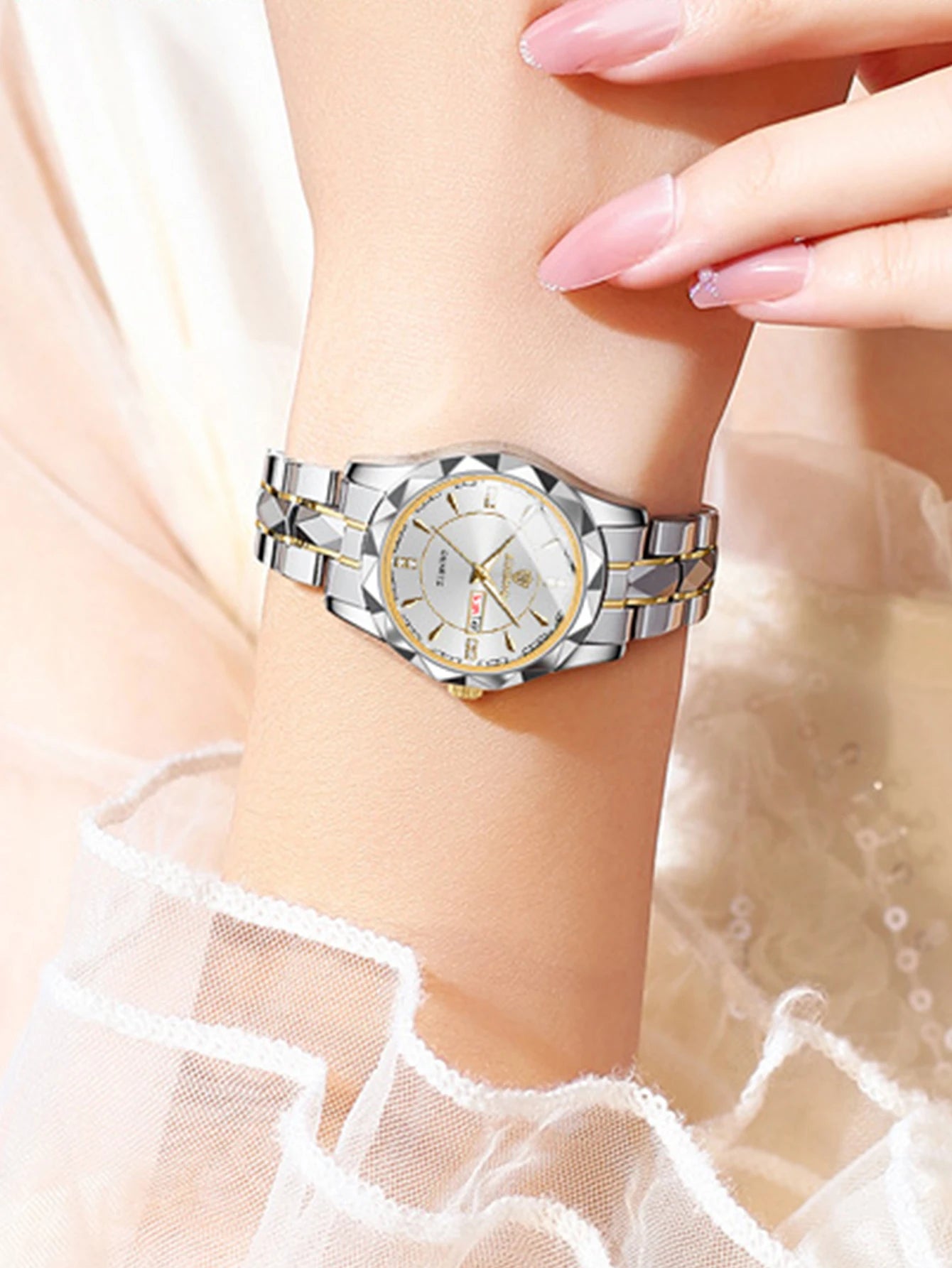 Orologio Da Donna BinBong Quarzo Di Lusso In Acciaio Inossidabile Data Luminosa Impermeabile Regalo Per Fidanzata