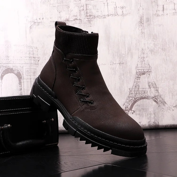Stivali Chelsea Da Uomo In Pelle Con Plateau Per Party E Discoteca Scarpe Alla Caviglia Eleganti
