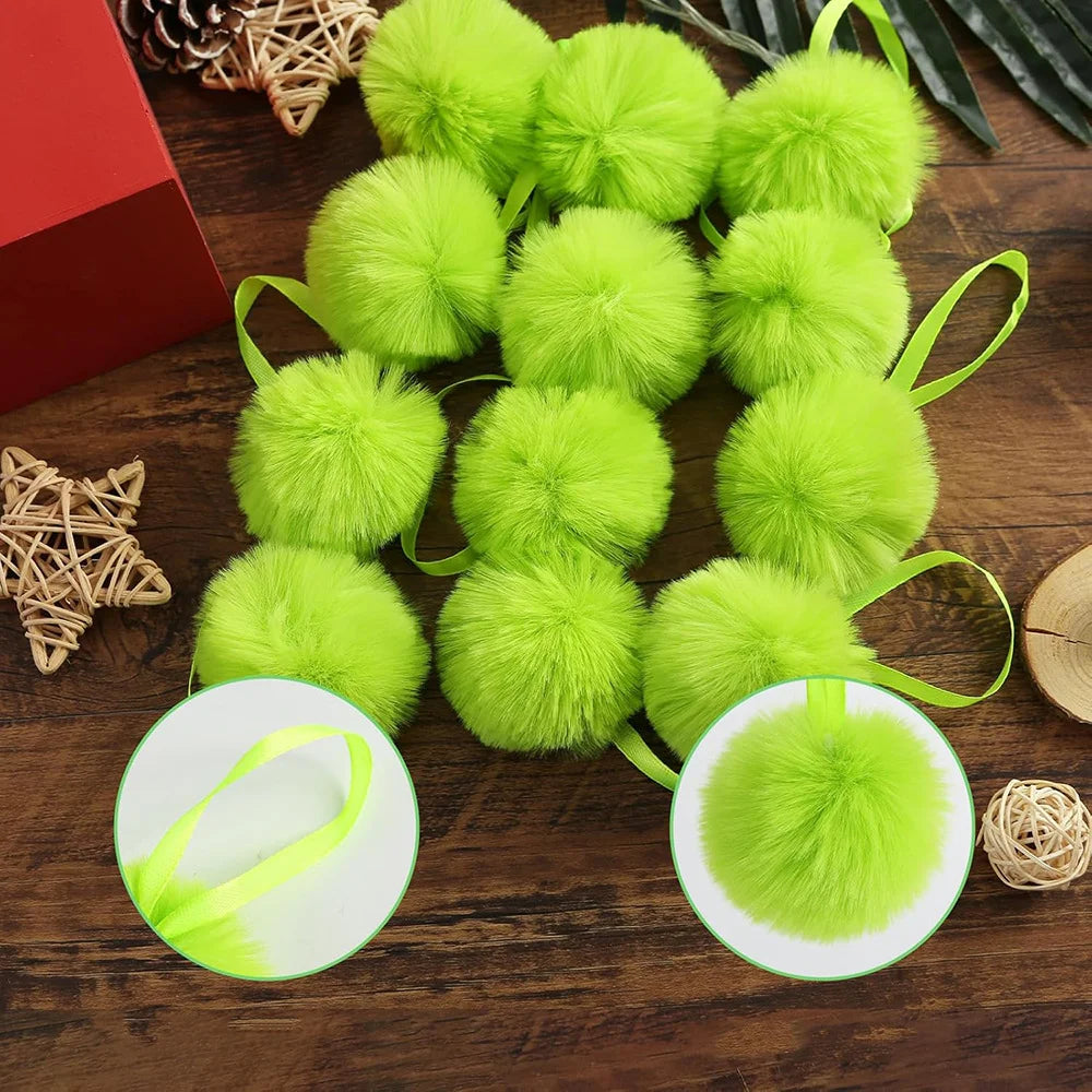 12/24 pezzi 6 cm peluche palla di Natale decorazione albero di Natale ornamento Navidad Natal regalo di Capodanno 2026