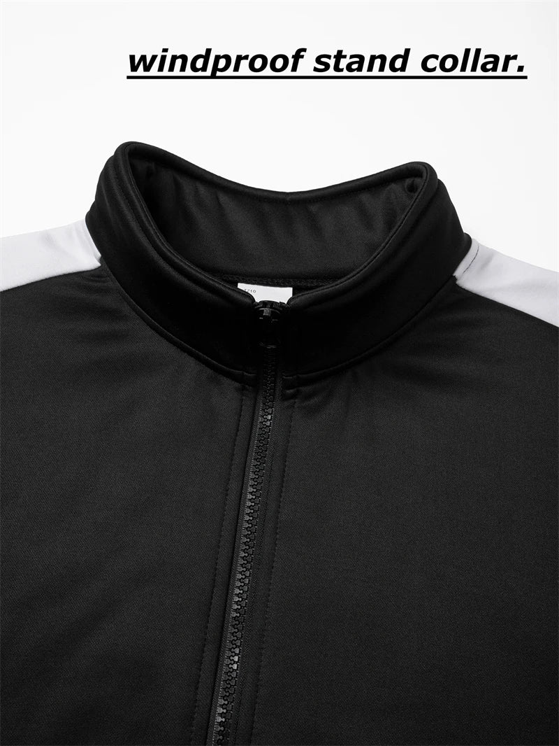 Giacca Sportiva Patchwork Colorblock Da Uomo Con Tasca Kanga Autunno Inverno Foderata In Pile Calda Con Cerniera