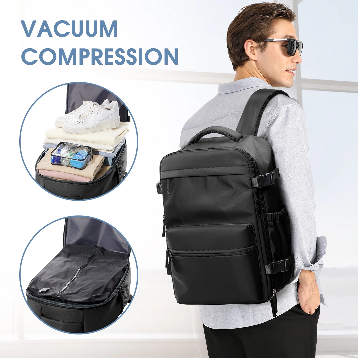Zaino Espandibile Da Viaggio Unisex Con Ampio Scomparto Laptop Per Lavoro E Scuola 20 35 L