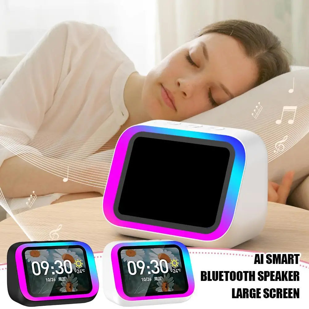 Sveglia Intelligente con Altoparlante Bluetooth AI Display Meteo Wireless Lettore di Storie Musicali Regalo Perfetto